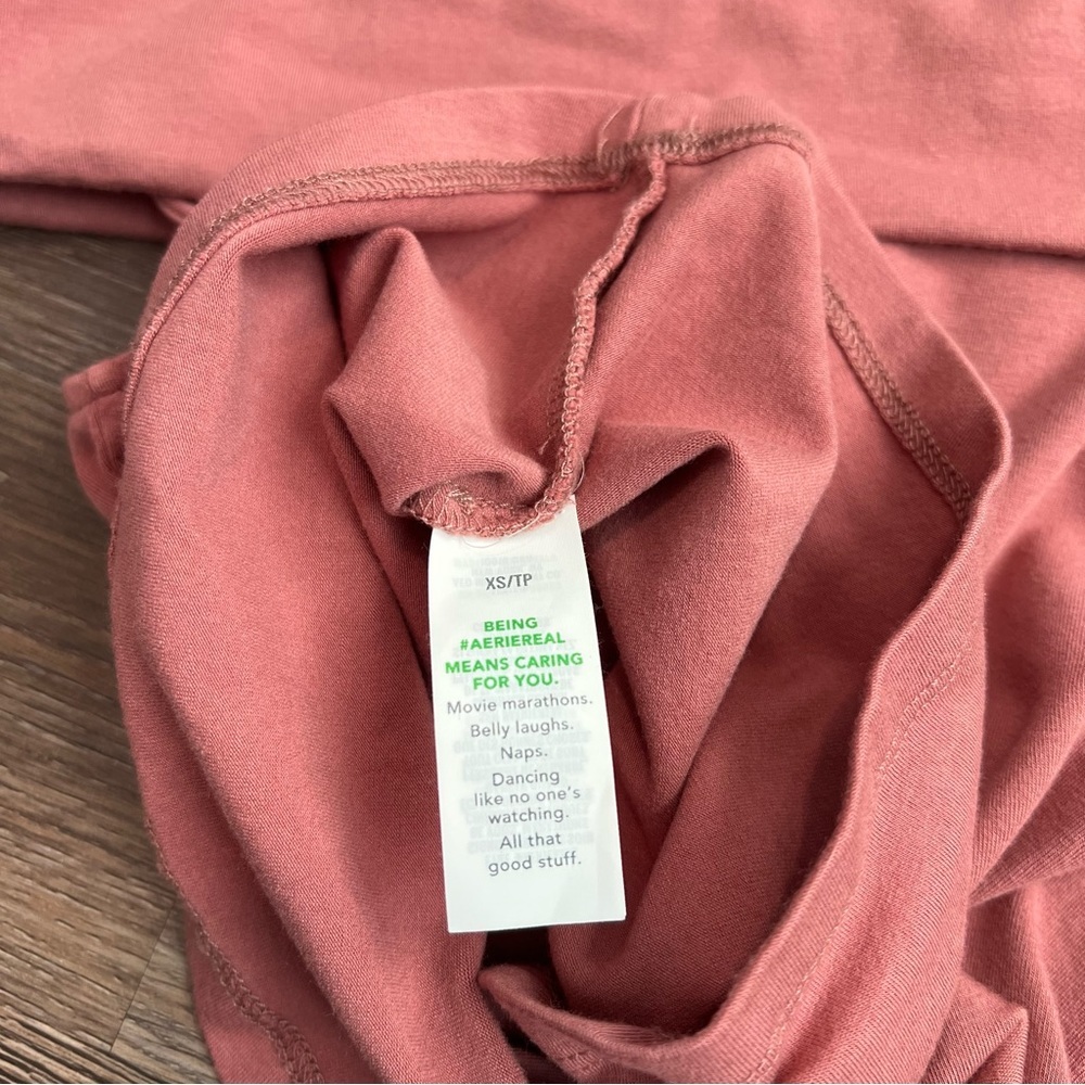 Aerie Chill Off-The-Shoulder Top Mauve Pink Size XS Soft Stretch Casual Feminine - Picture 8 of 10